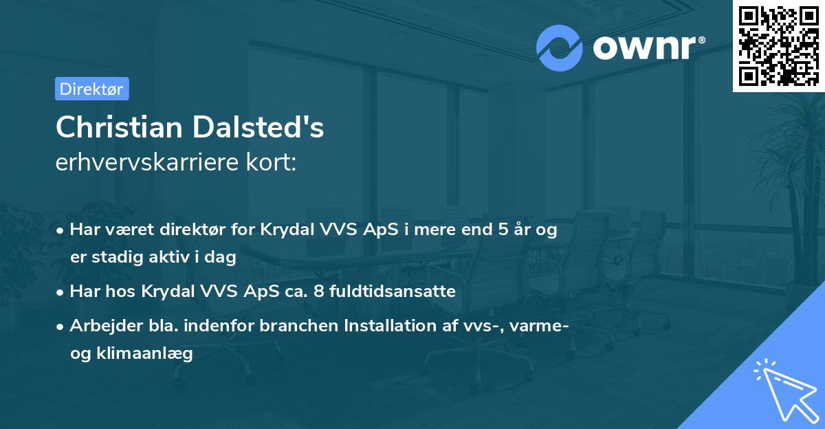 Christian Dalsted's erhvervskarriere kort