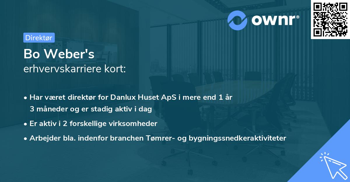 Bo Weber's erhvervskarriere kort