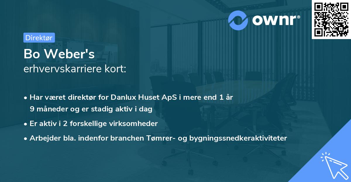 Bo Weber's erhvervskarriere kort