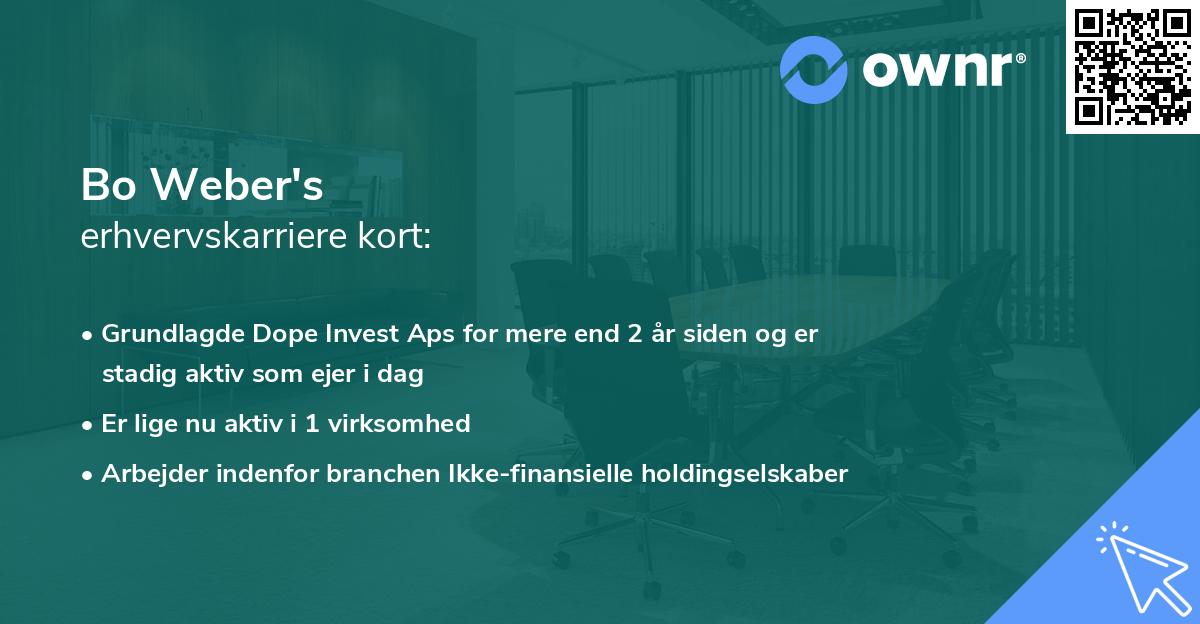 Bo Weber's erhvervskarriere kort
