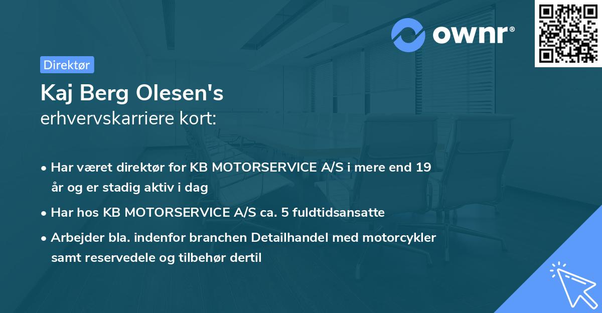 Kaj Berg Olesen's erhvervskarriere kort