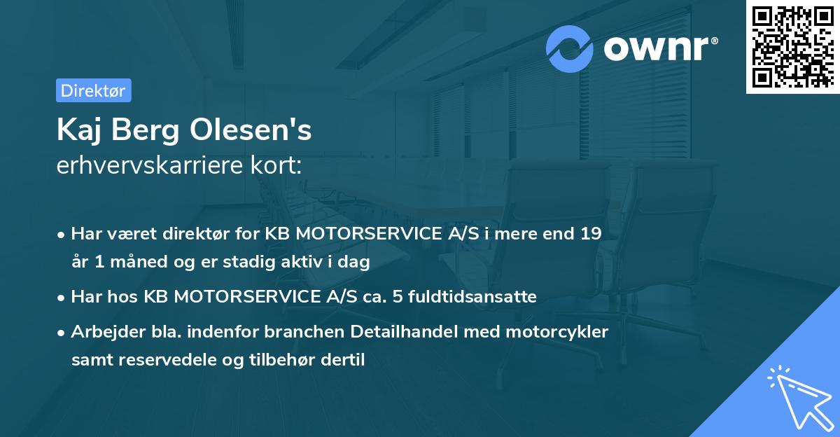 Kaj Berg Olesen's erhvervskarriere kort