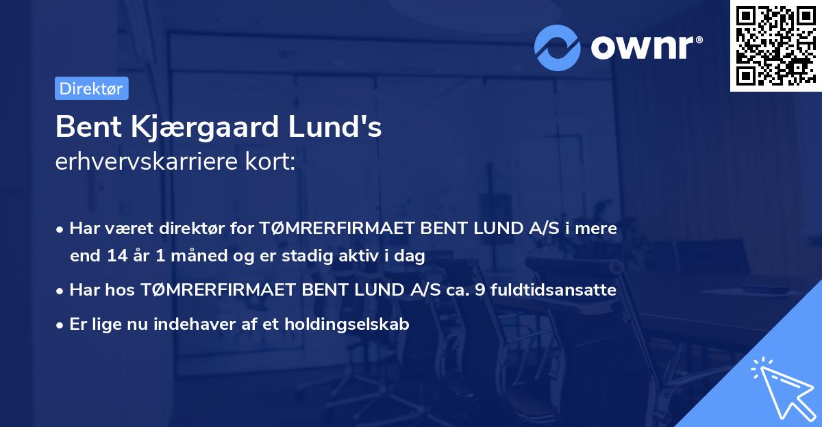 Bent Kjærgaard Lund's erhvervskarriere kort