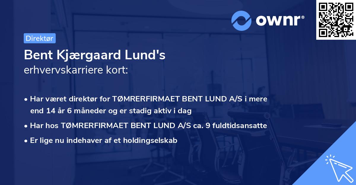 Bent Kjærgaard Lund's erhvervskarriere kort