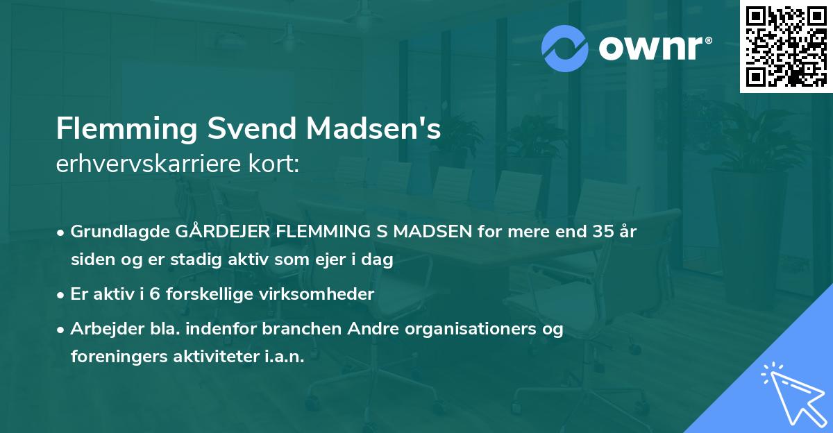 Flemming Svend Madsen's erhvervskarriere kort