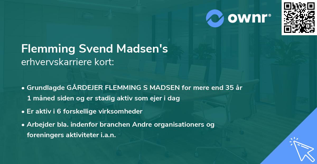 Flemming Svend Madsen's erhvervskarriere kort
