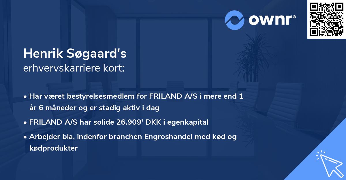Henrik Søgaard's erhvervskarriere kort