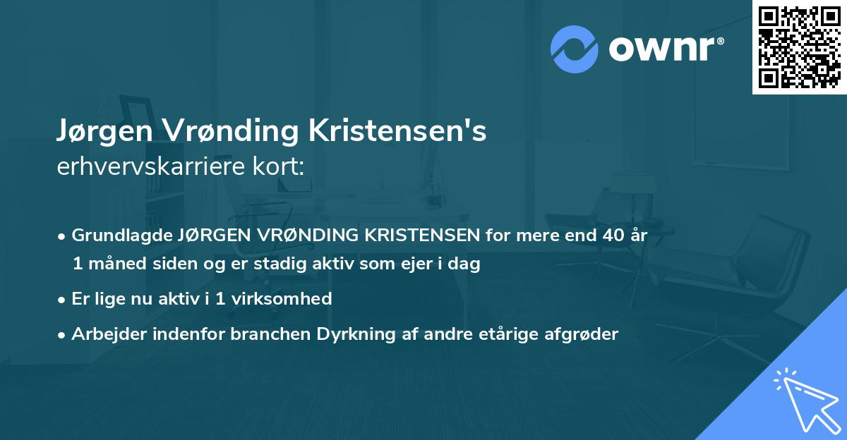 Jørgen Vrønding Kristensen's erhvervskarriere kort