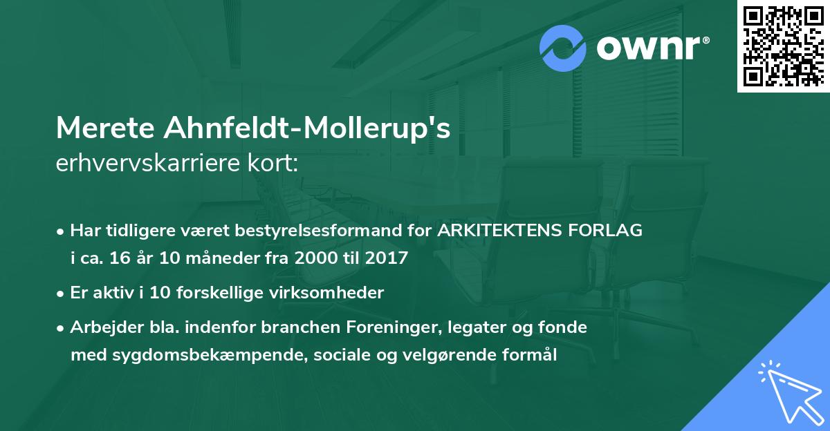 Merete Ahnfeldt-Mollerup's erhvervskarriere kort