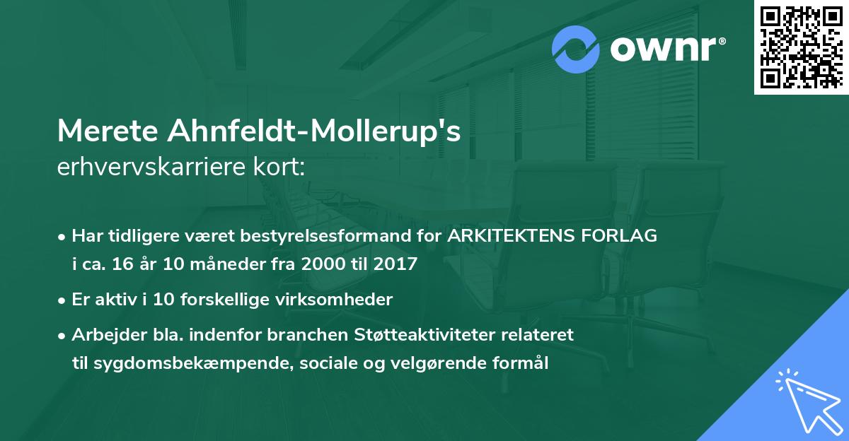 Merete Ahnfeldt-Mollerup's erhvervskarriere kort