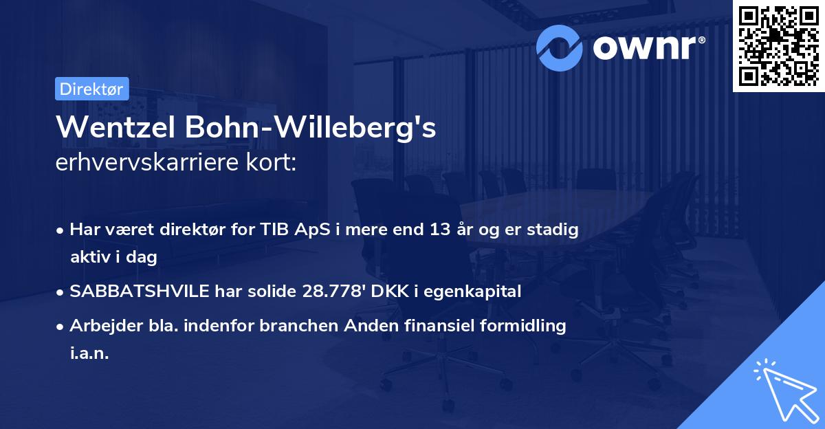 Wentzel Bohn-Willeberg's erhvervskarriere kort