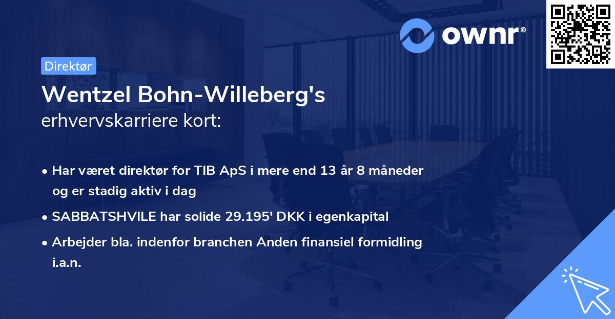 Wentzel Bohn-Willeberg's erhvervskarriere kort