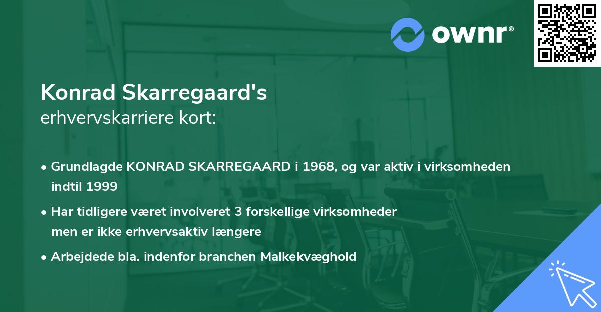 Konrad Skarregaard's erhvervskarriere kort