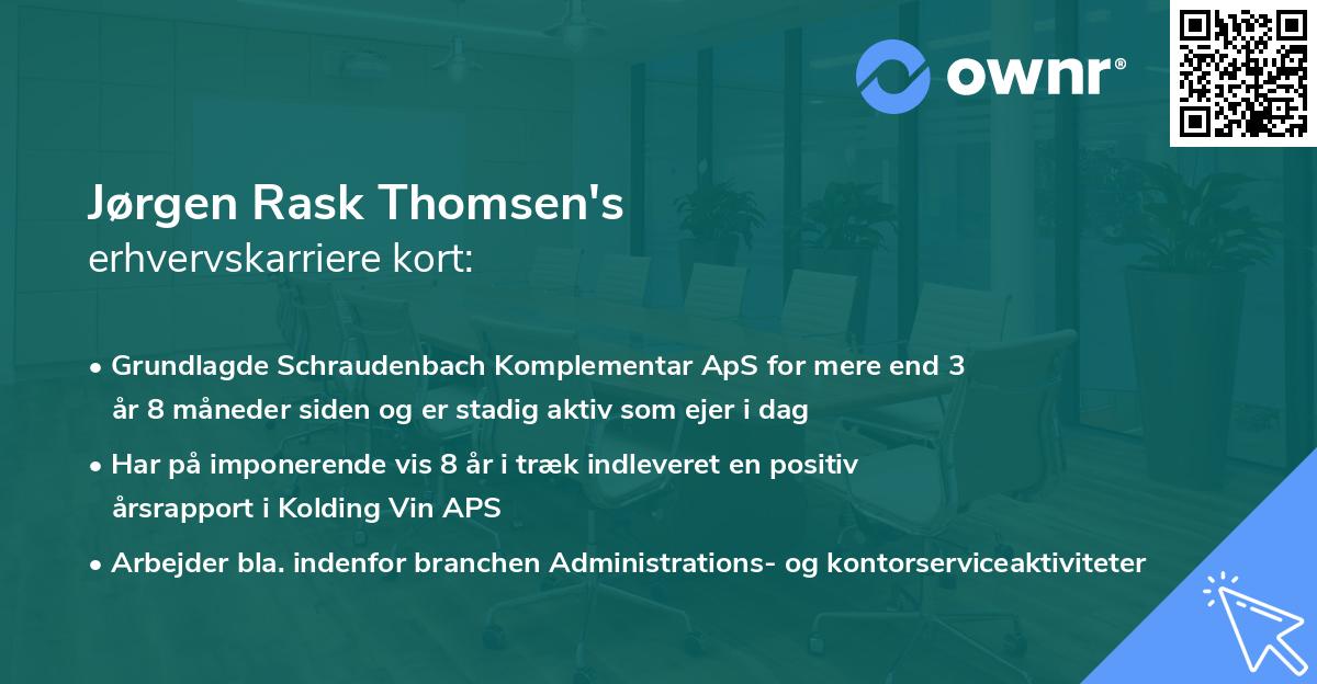 Jørgen Rask Thomsen's erhvervskarriere kort