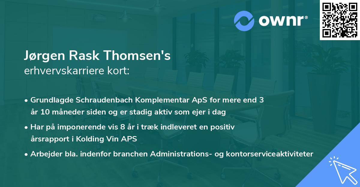 Jørgen Rask Thomsen's erhvervskarriere kort