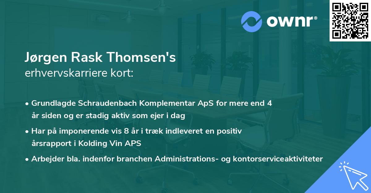 Jørgen Rask Thomsen's erhvervskarriere kort