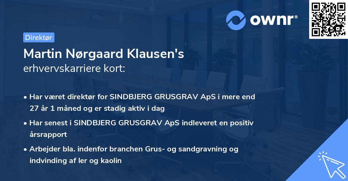 Martin Nørgaard Klausen's erhvervskarriere kort