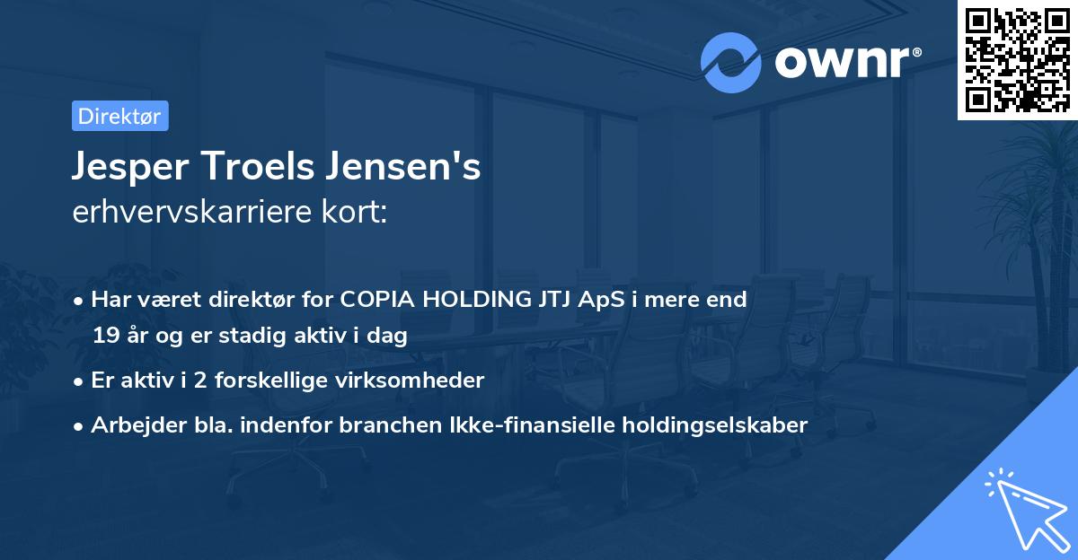 Jesper Troels Jensen's erhvervskarriere kort