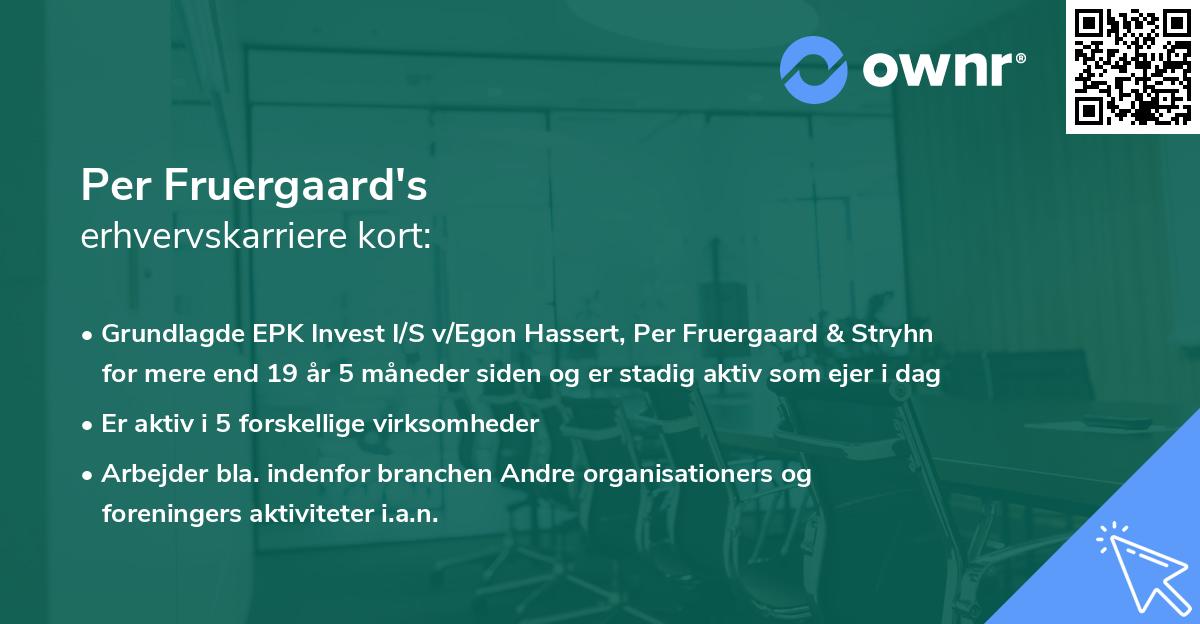 Per Fruergaard's erhvervskarriere kort