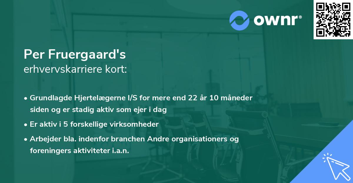 Per Fruergaard's erhvervskarriere kort