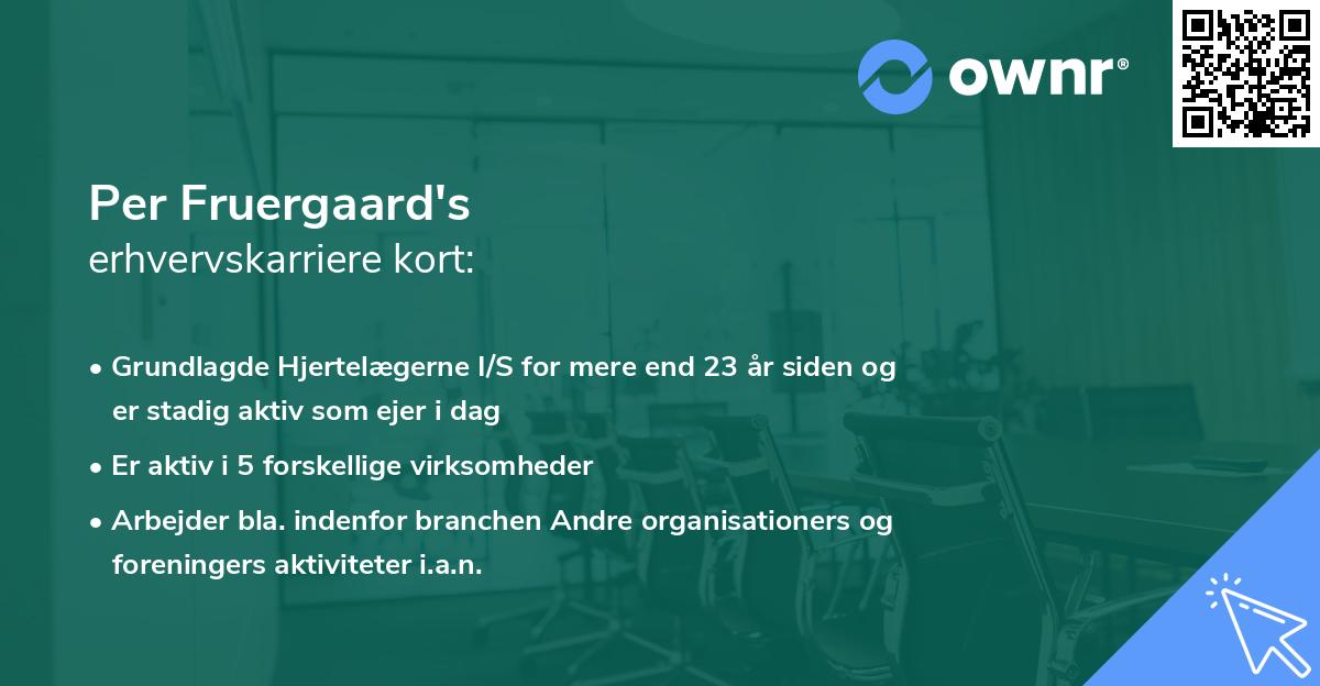 Per Fruergaard's erhvervskarriere kort
