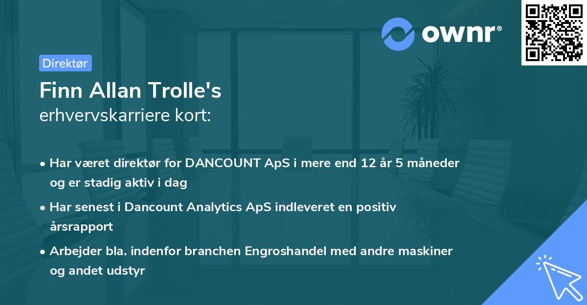 Finn Allan Trolle's erhvervskarriere kort