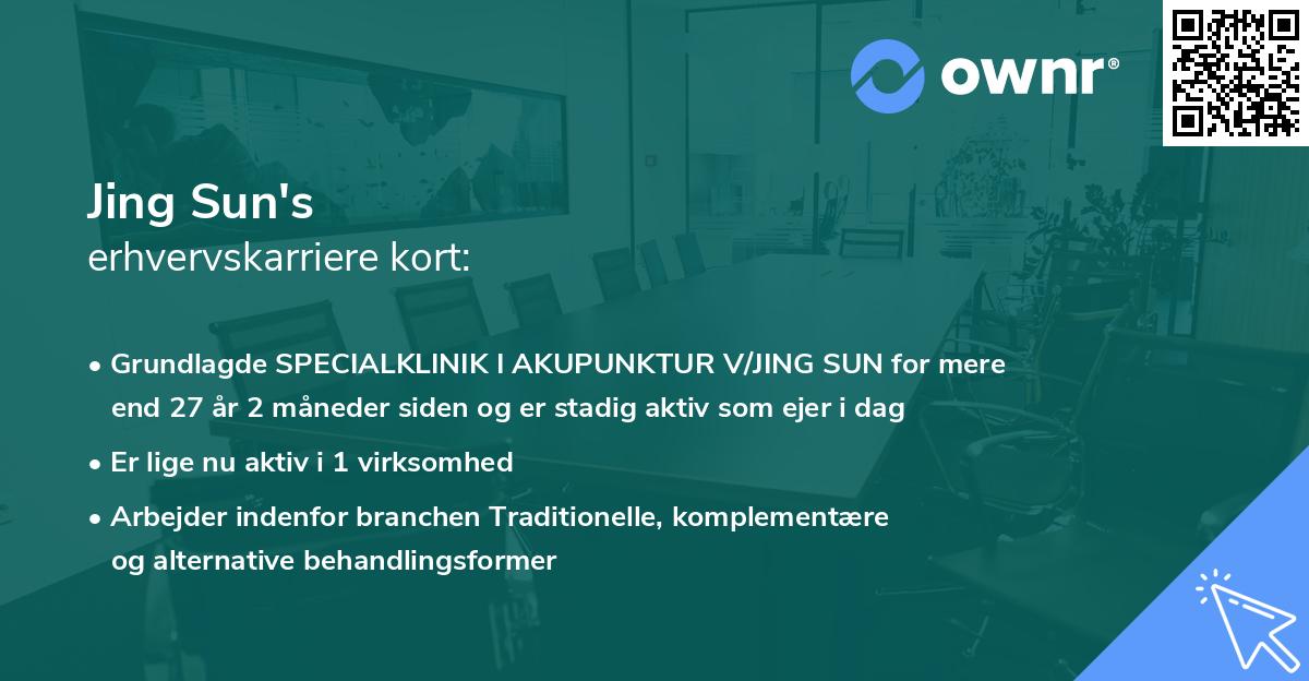 Jing Sun's erhvervskarriere kort