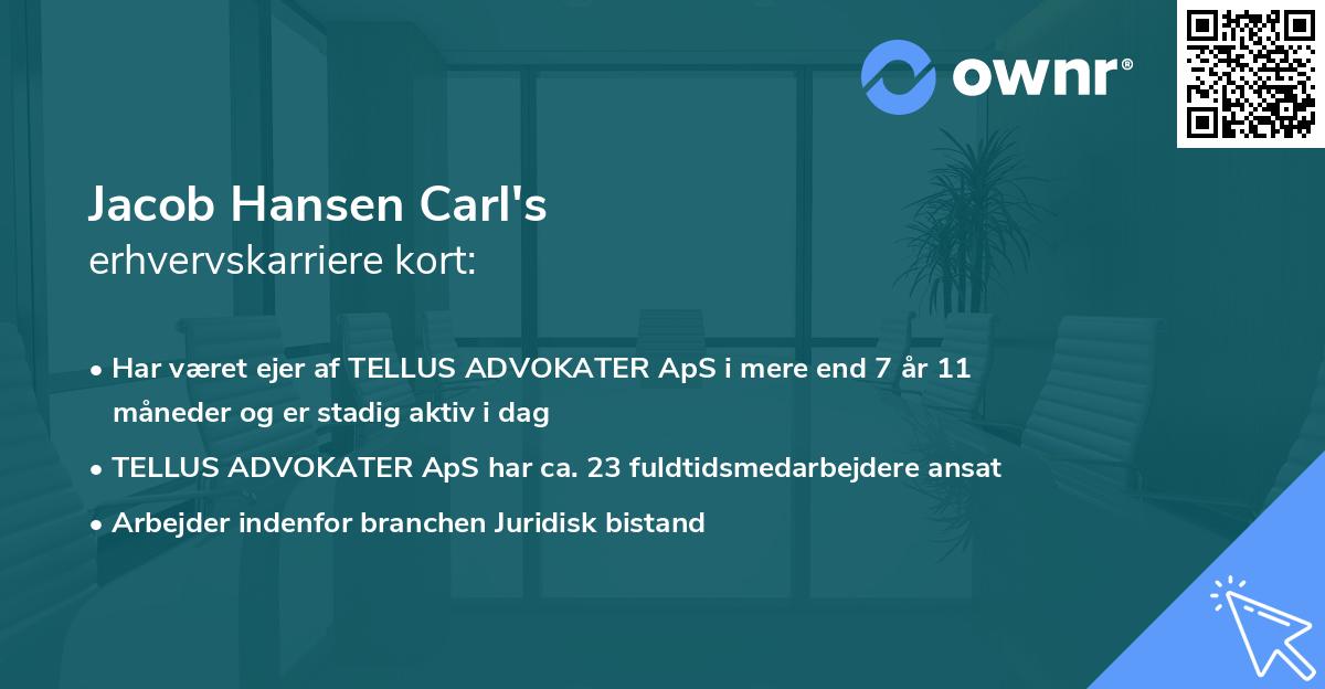 Jacob Hansen Carl's erhvervskarriere kort