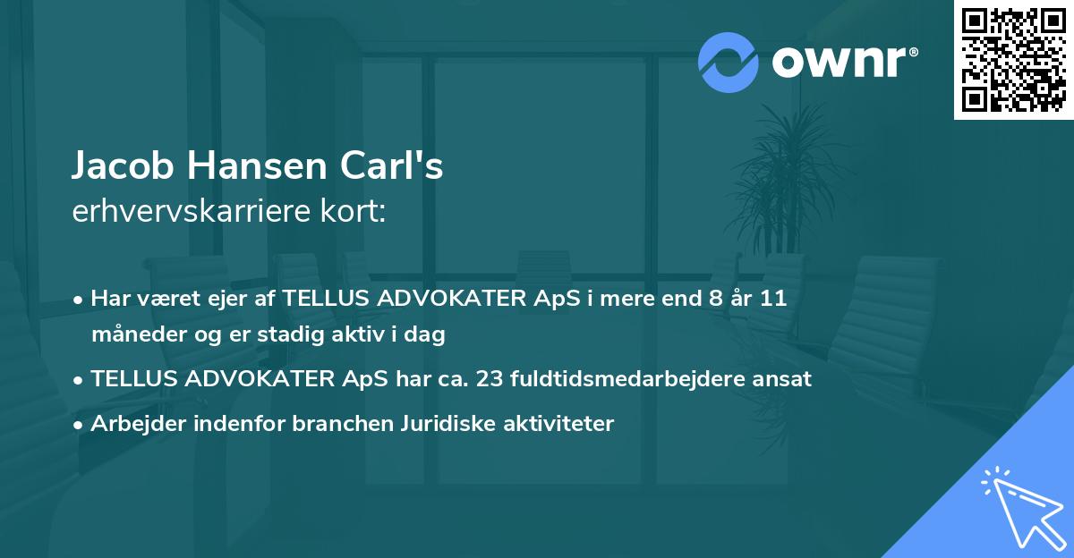 Jacob Hansen Carl's erhvervskarriere kort