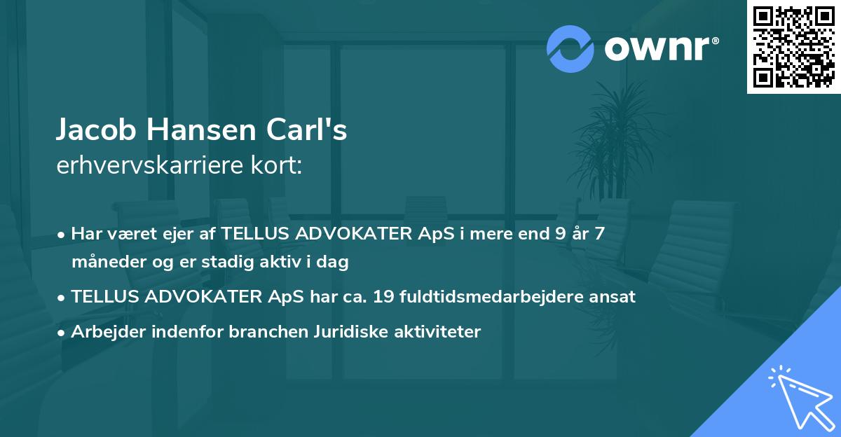Jacob Hansen Carl's erhvervskarriere kort