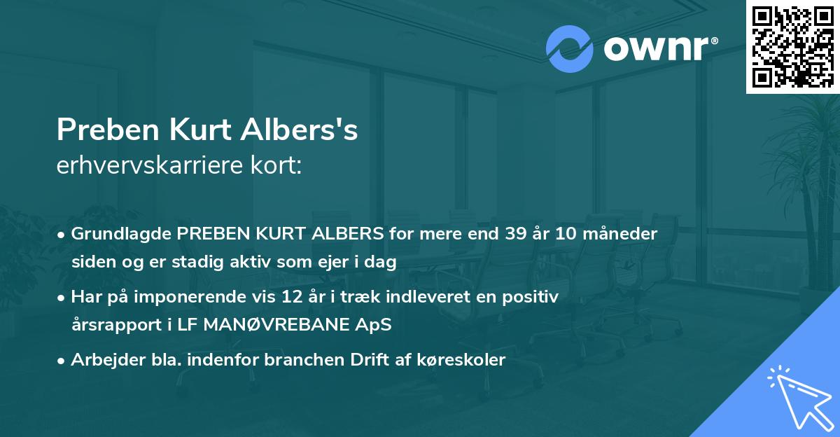Preben Kurt Albers's erhvervskarriere kort