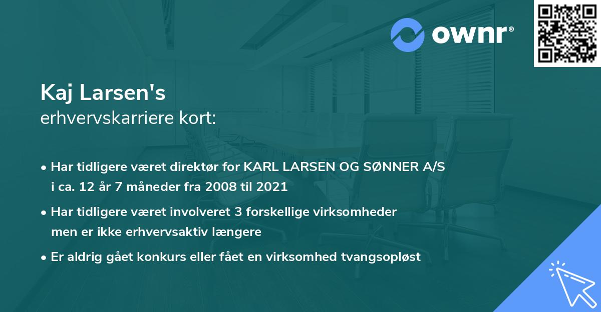 Kaj Larsen's erhvervskarriere kort