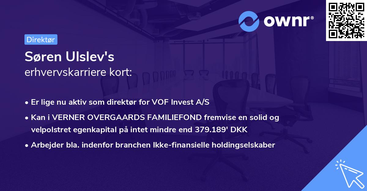 Søren Ulslev's erhvervskarriere kort
