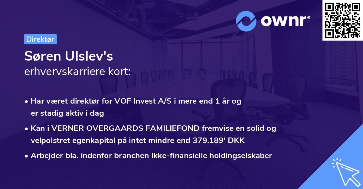 Søren Ulslev's erhvervskarriere kort