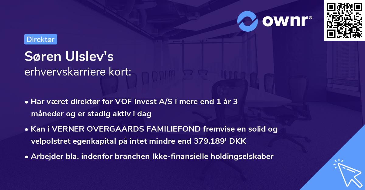 Søren Ulslev's erhvervskarriere kort