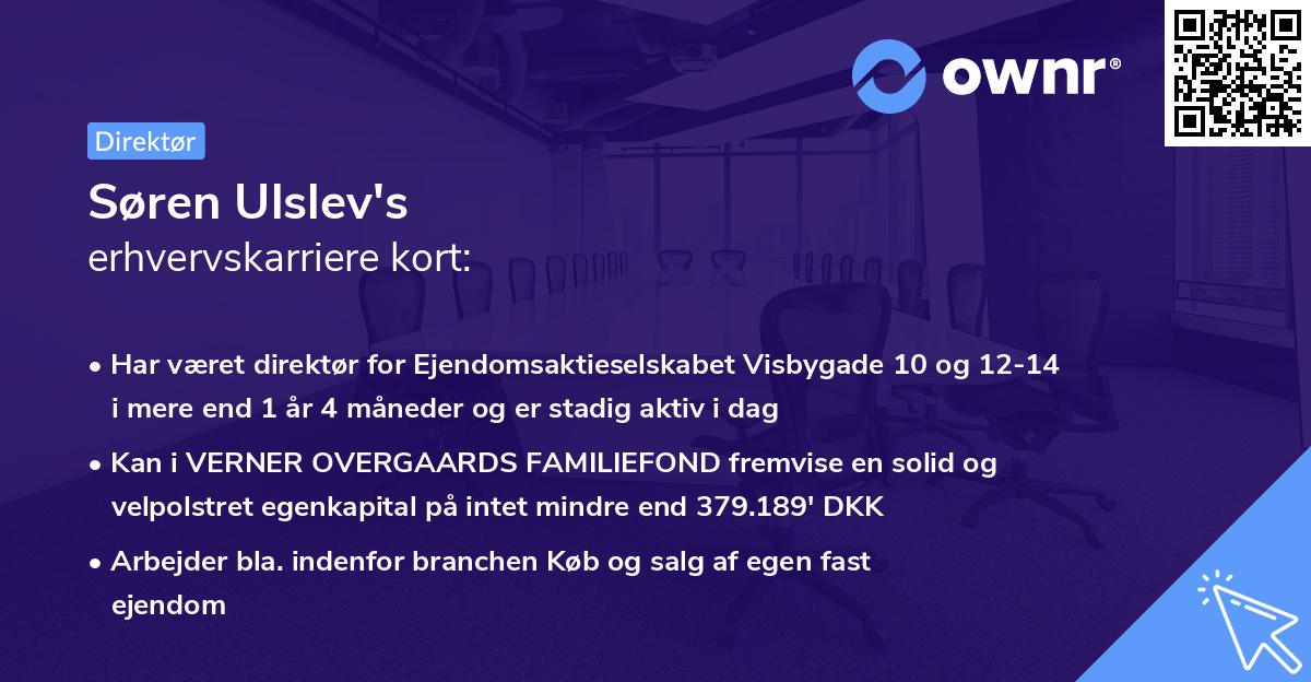 Søren Ulslev's erhvervskarriere kort