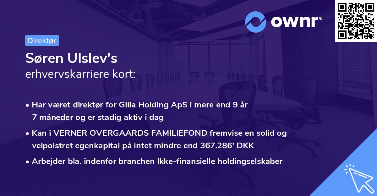 Søren Ulslev's erhvervskarriere kort