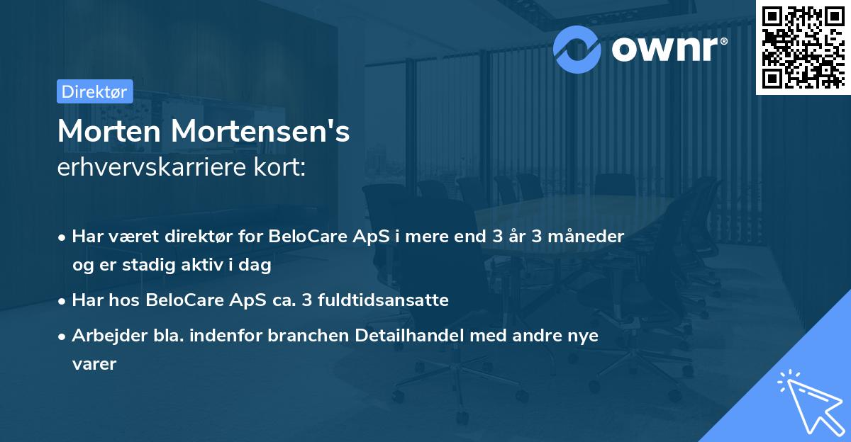 Morten Mortensen's erhvervskarriere kort