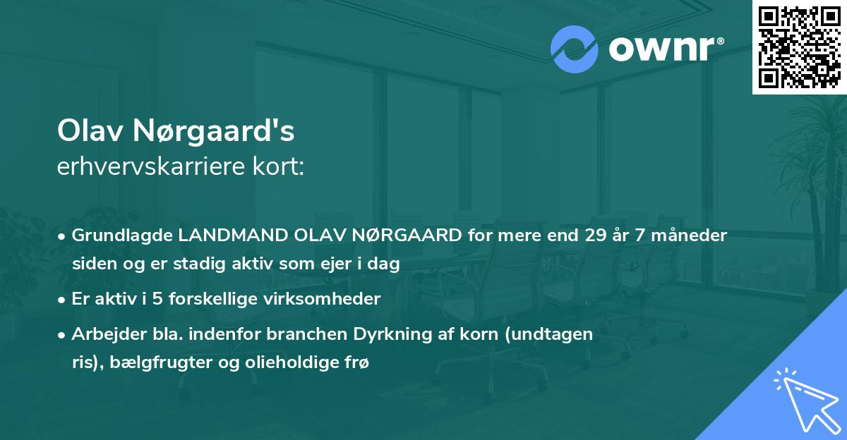 Olav Nørgaard's erhvervskarriere kort