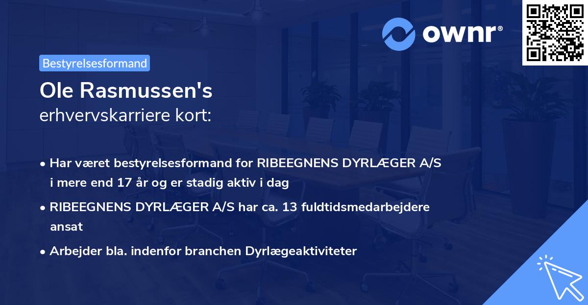 Ole Rasmussen's erhvervskarriere kort