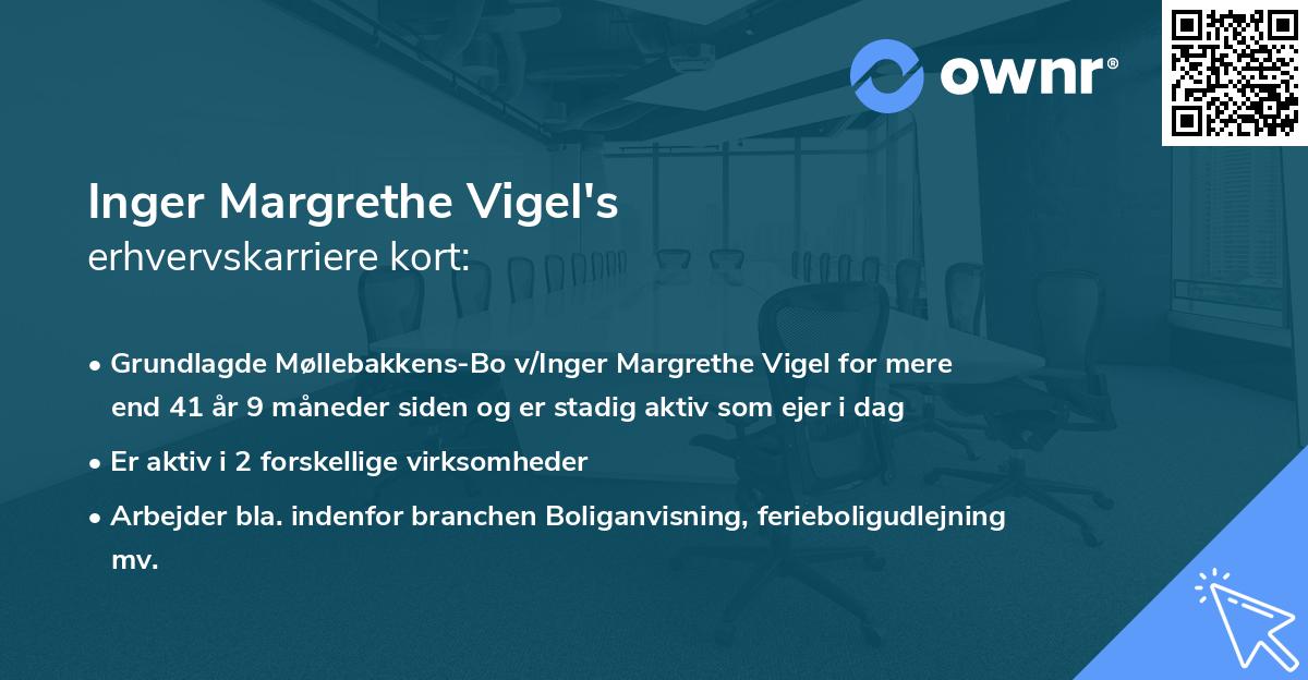 Inger Margrethe Vigel's erhvervskarriere kort