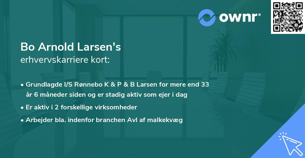 Bo Arnold Larsen's erhvervskarriere kort