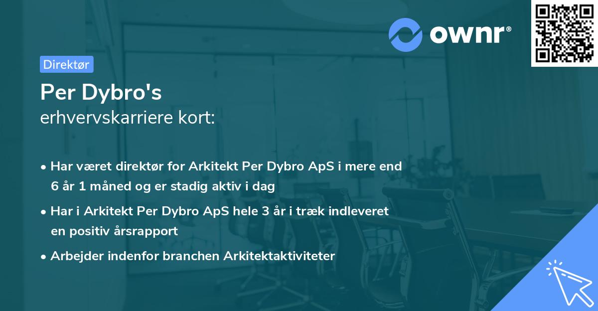 Per Dybro's erhvervskarriere kort