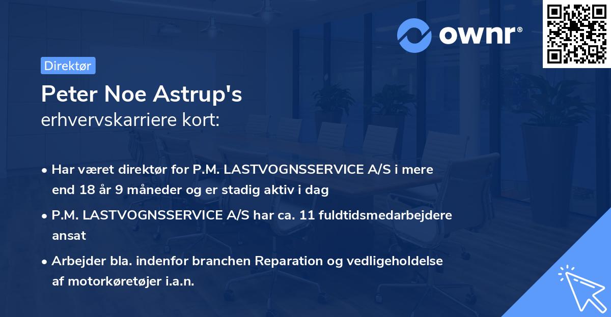 Peter Noe Astrup's erhvervskarriere kort