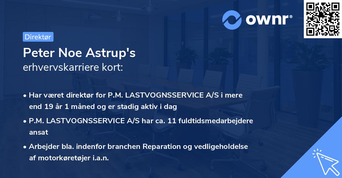 Peter Noe Astrup's erhvervskarriere kort
