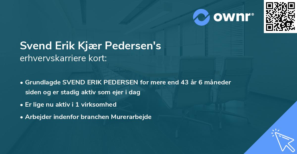 Svend Erik Kjær Pedersen's erhvervskarriere kort