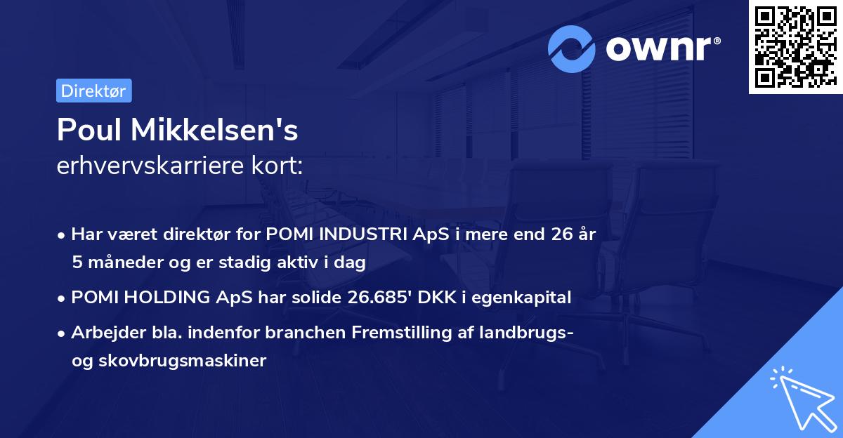 Poul Mikkelsen's erhvervskarriere kort
