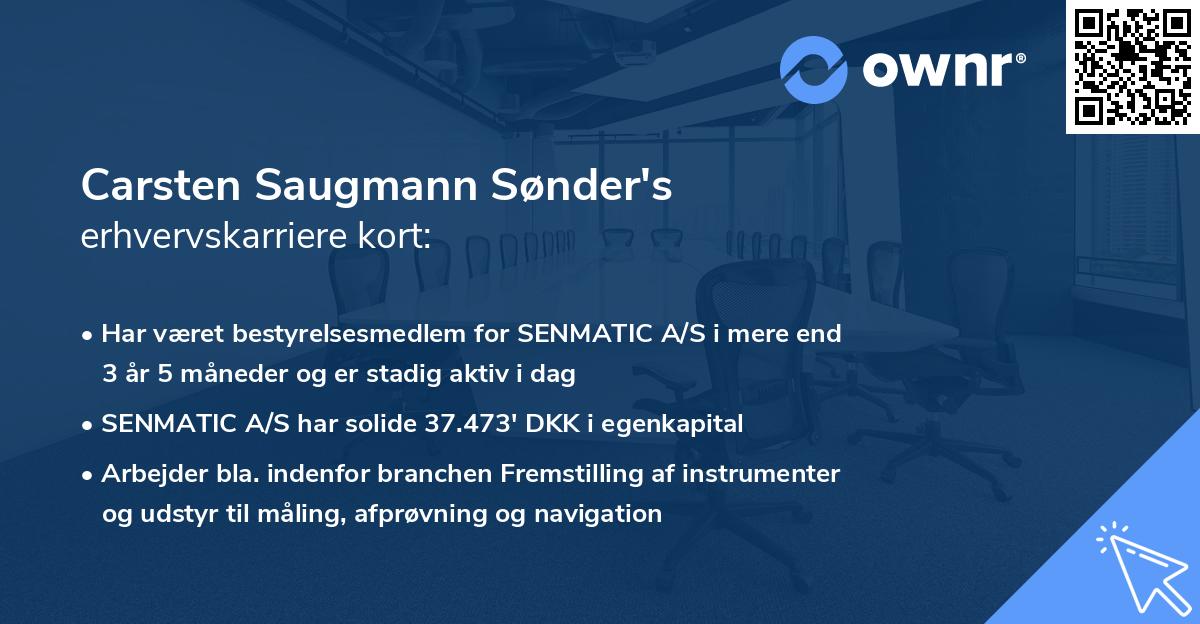 Carsten Saugmann Sønder's erhvervskarriere kort
