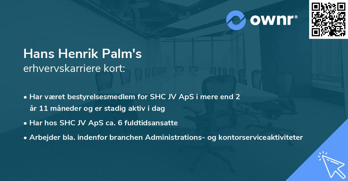 Hans Henrik Palm's erhvervskarriere kort