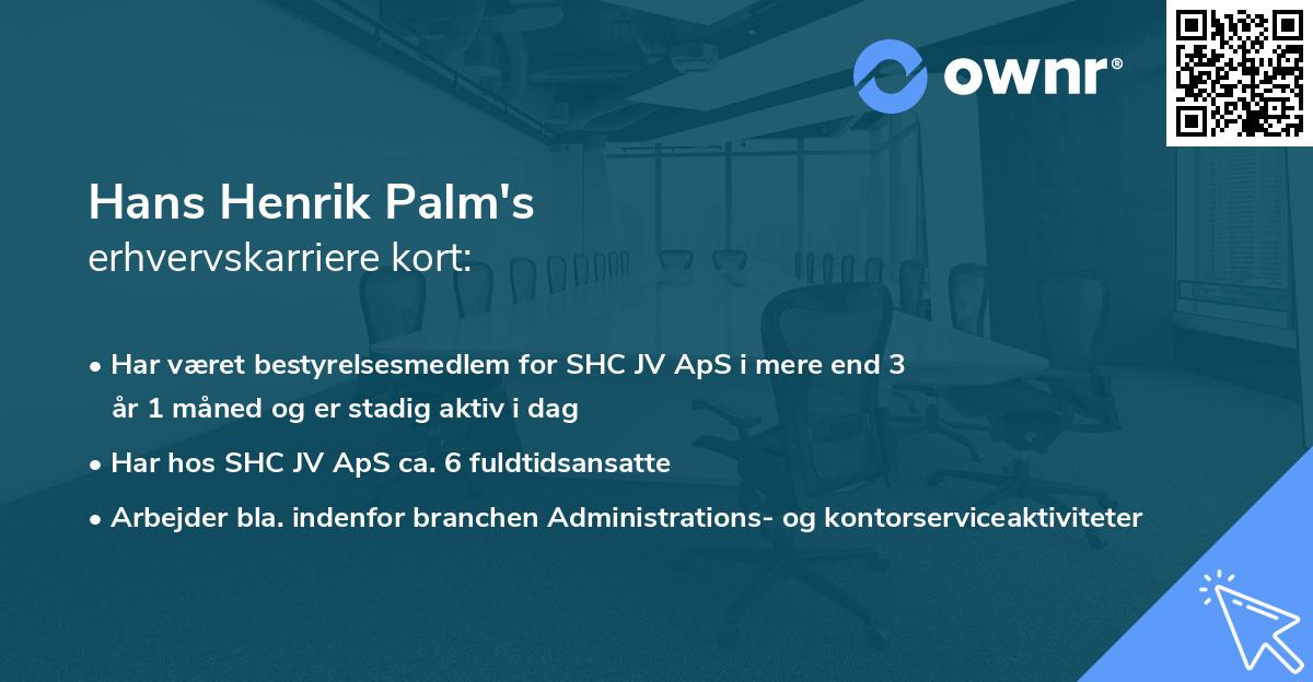 Hans Henrik Palm's erhvervskarriere kort